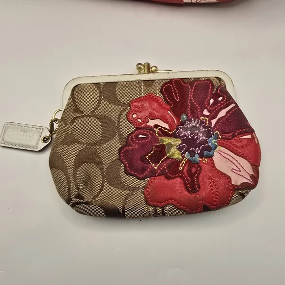 Rare Coach Poppy Floral Signature Jacquard Leather Shoulder Bag Limited Edition - Picture 4 of 10